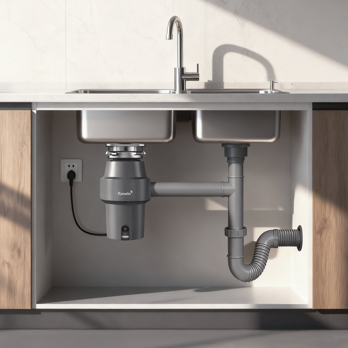 Upgraded 1/2 HP Garbage Disposal with Power Cord