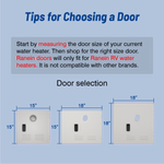 18 x 18 Inches RV Water Heater White/Black Door