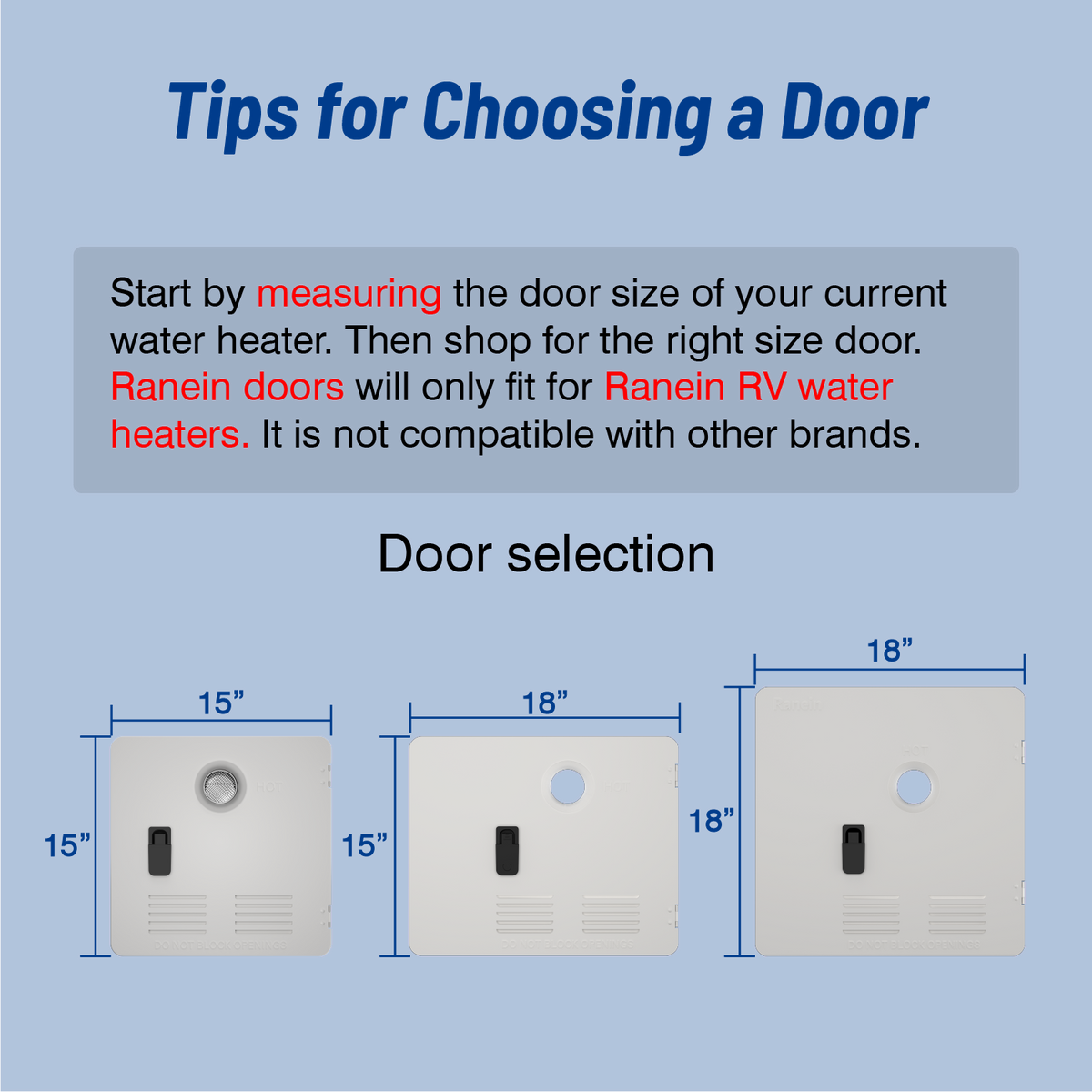 15 x 18 Inches RV Water Heater White/Black Door