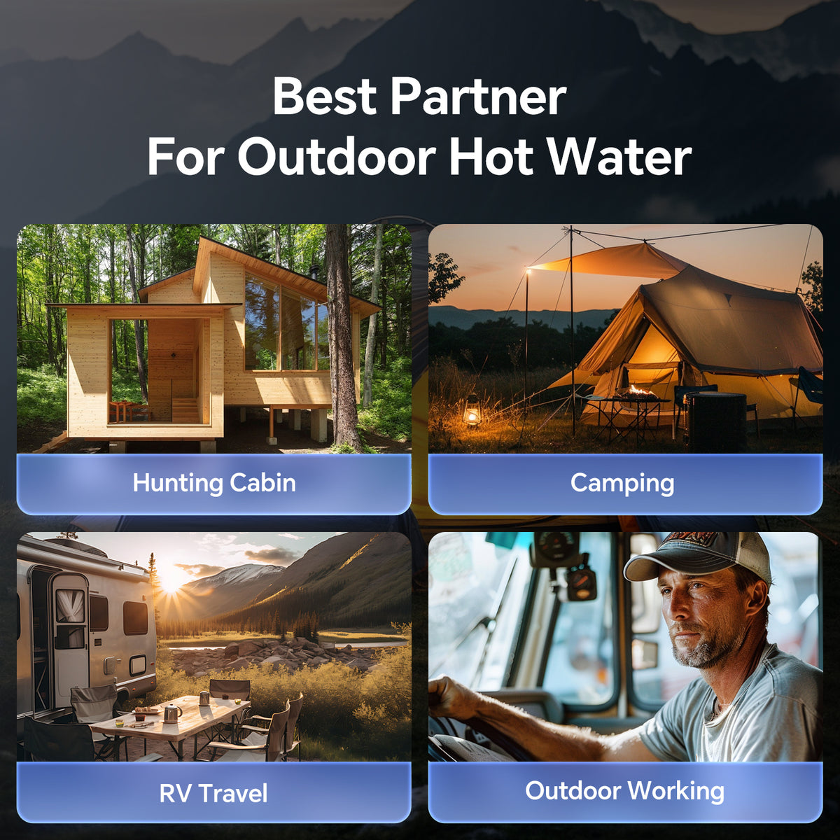 Water Heater for Camping Propane with 4000mAh