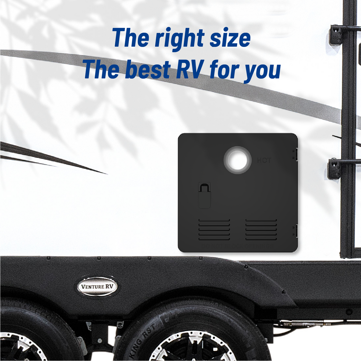 15 x 15 Inches RV Water Heater White/Black Door