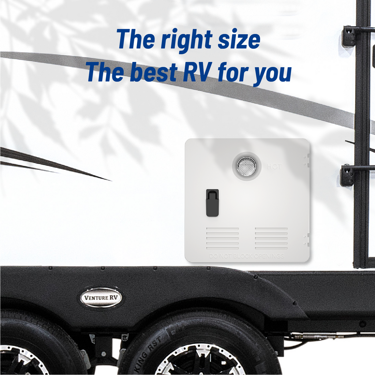 15 x 15 Inches RV Water Heater White/Black Door