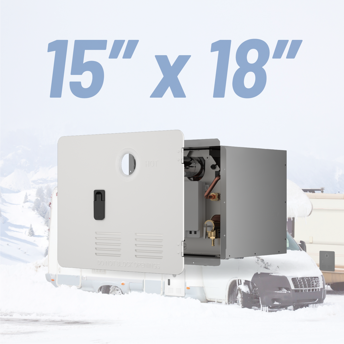 15 x 18 Inches RV Water Heater White/Black Door