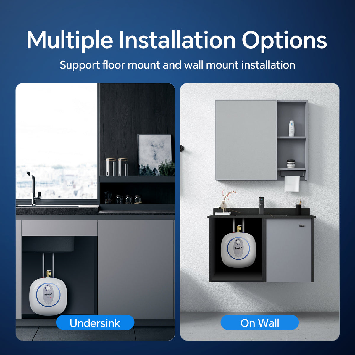 Electric Mini Tank Water Heater, 2.5/4/8 Gallons