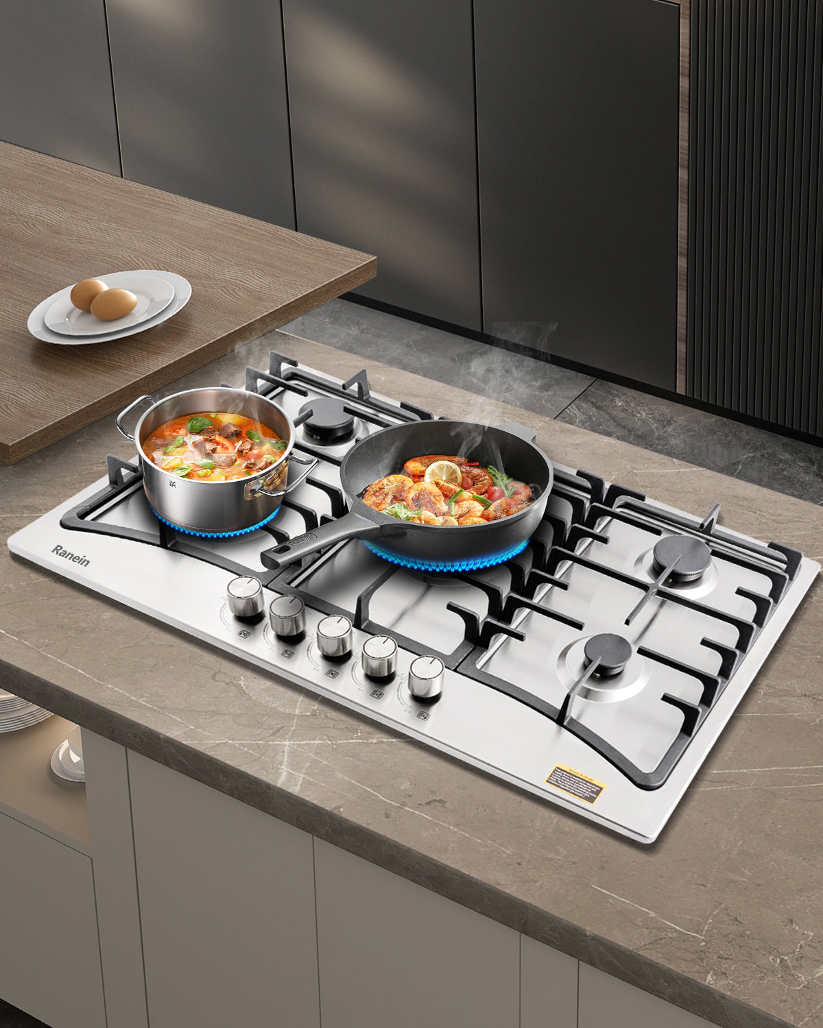 2-Burner Gas Cooktop, 12-Inch Gas Stove Top Compatible