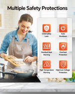 Electric Cooktop with 4 Burners, 30 inch 7900W 240V Ceramic Panel