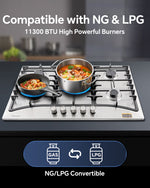 2-Burner Gas Cooktop, 12-Inch Gas Stove Top Compatible