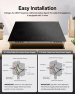Electric Cooktop with 4 Burners, 30 inch 7900W 240V Ceramic Panel