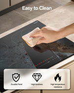 Electric Cooktop with 4 Burners, 30 inch 7900W 240V Ceramic Panel