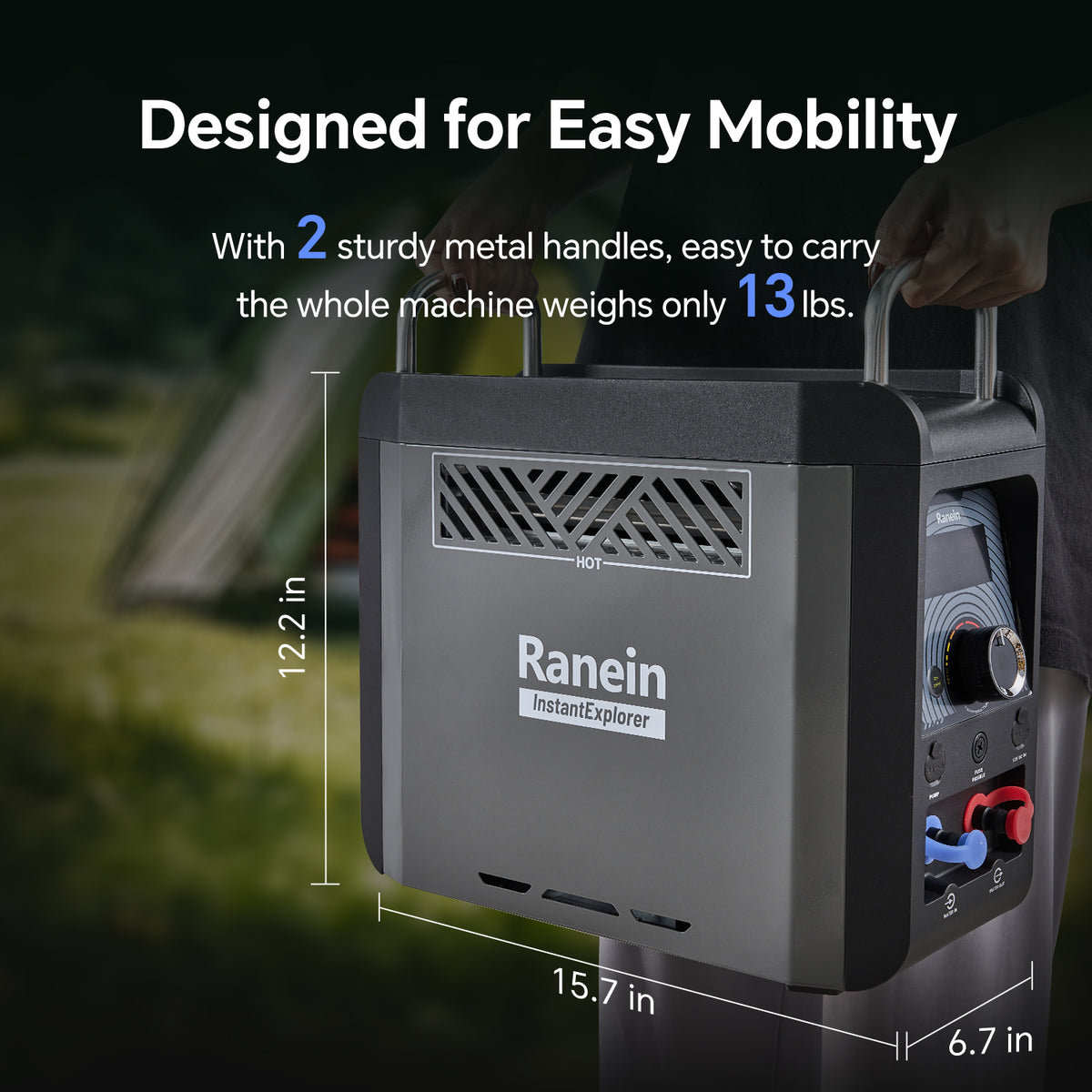 Water Heater for Camping Propane with 4000mAh
