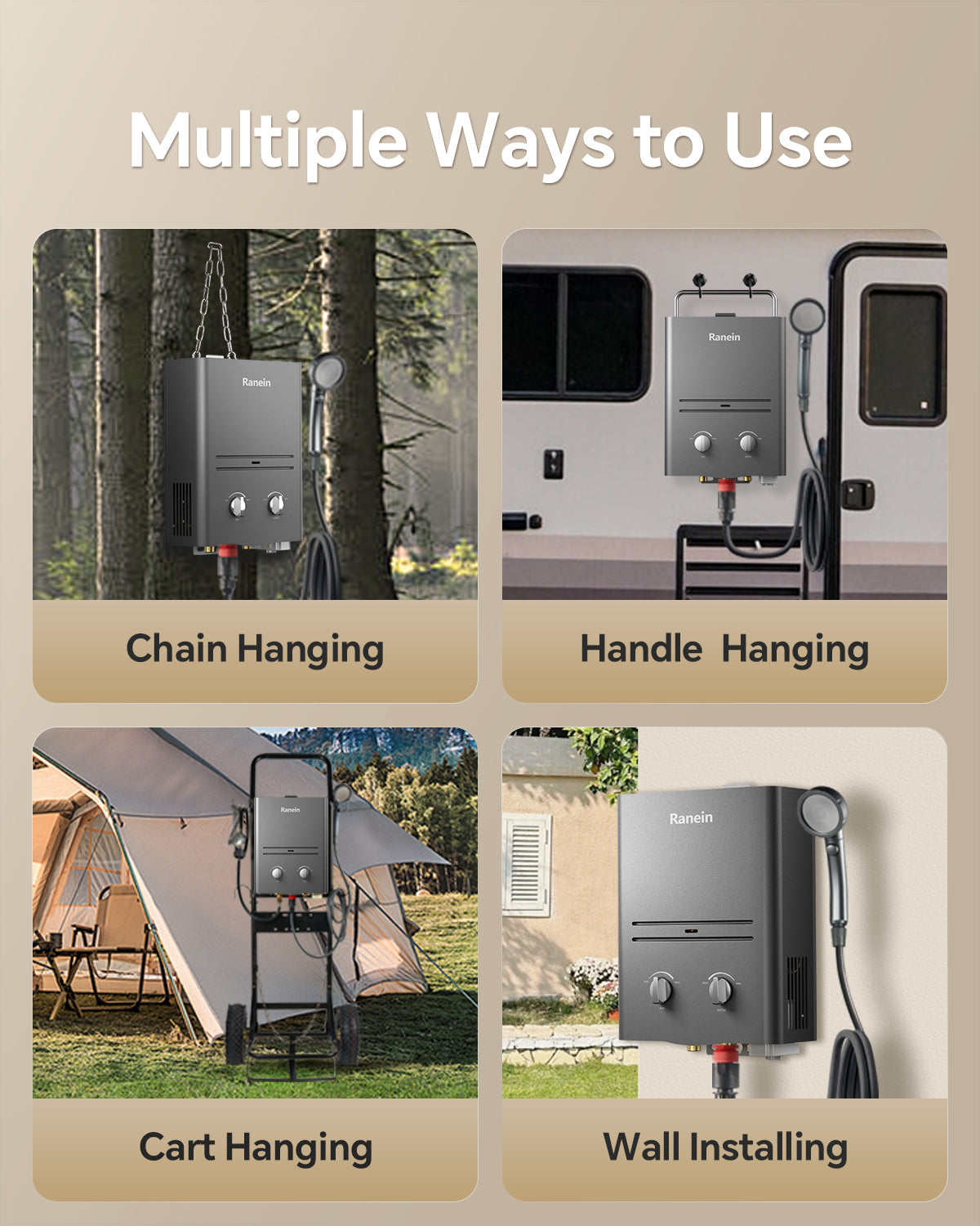 Portable Water Heater Outdoor Tankless Water Heater 1.58 GPM 6L