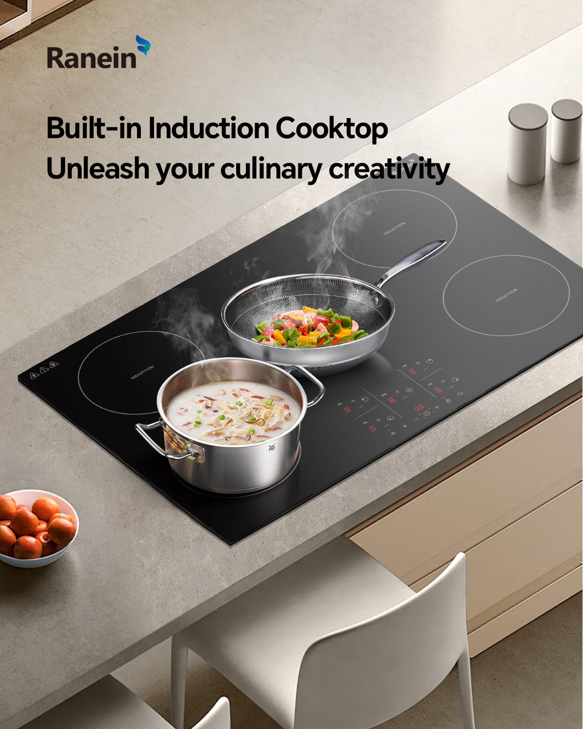Induction Cooktop with 5 Burners, 30 inch 9200W 240V