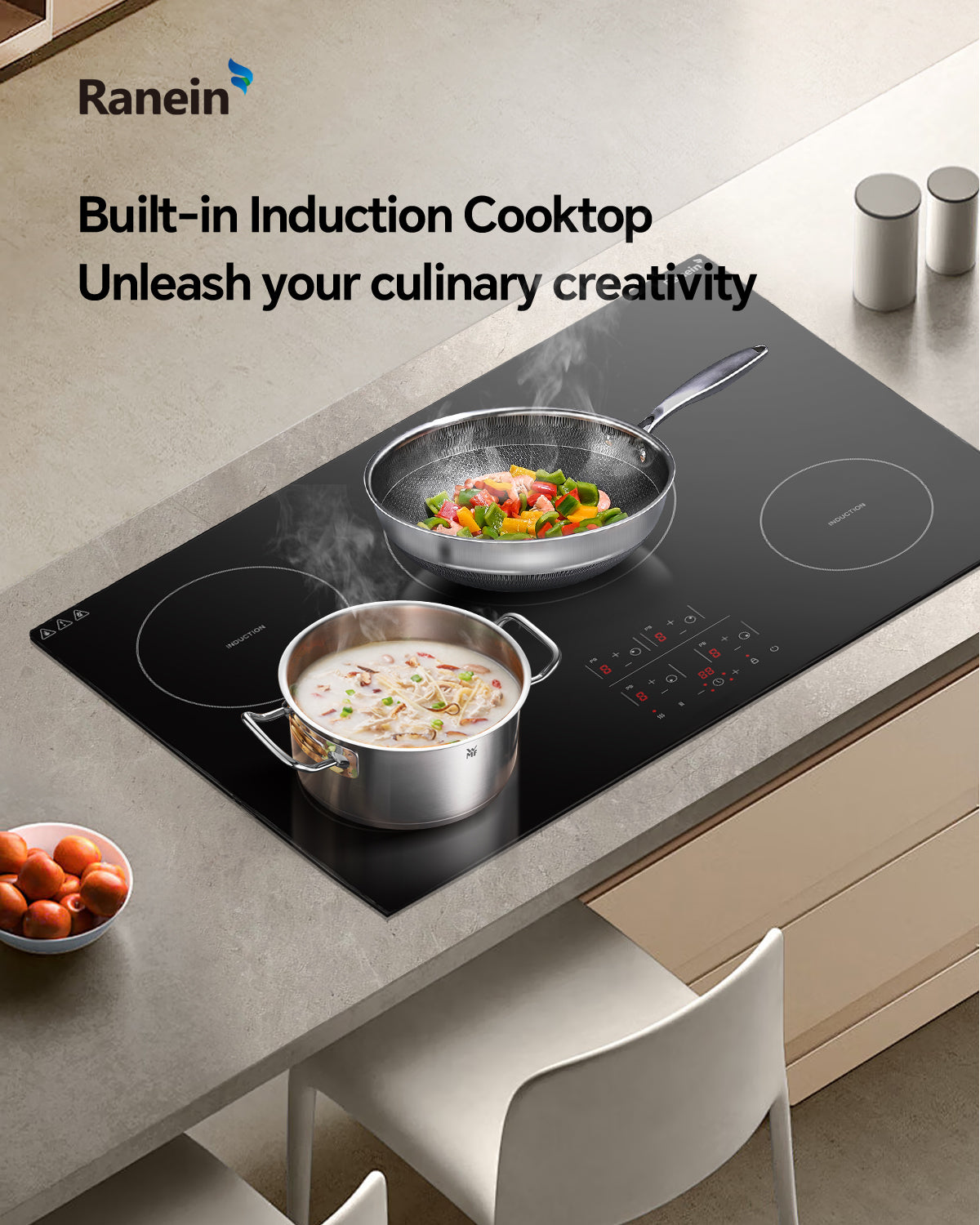 Induction Cooktop with 4 Burners, 30 inch 7800W 240V