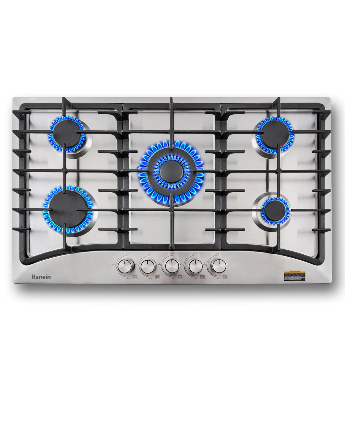 5-Burner Gas Cooktop, 34-Inch Gas Stove Top Compatible