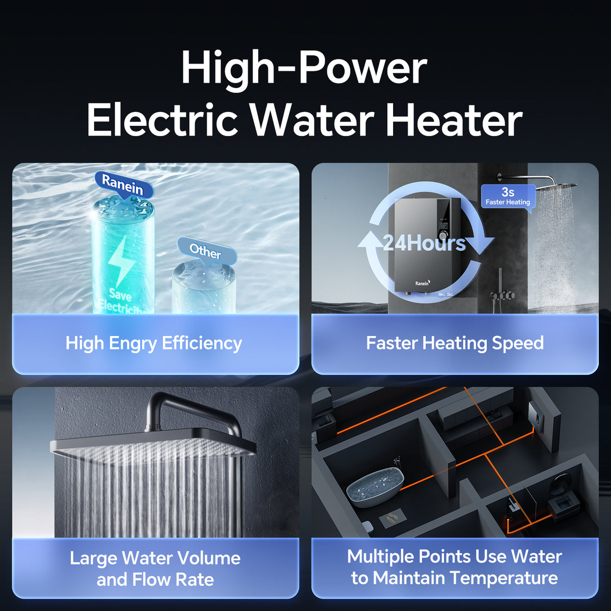 Electric Tankless Water Heater 18K 27KW 240V