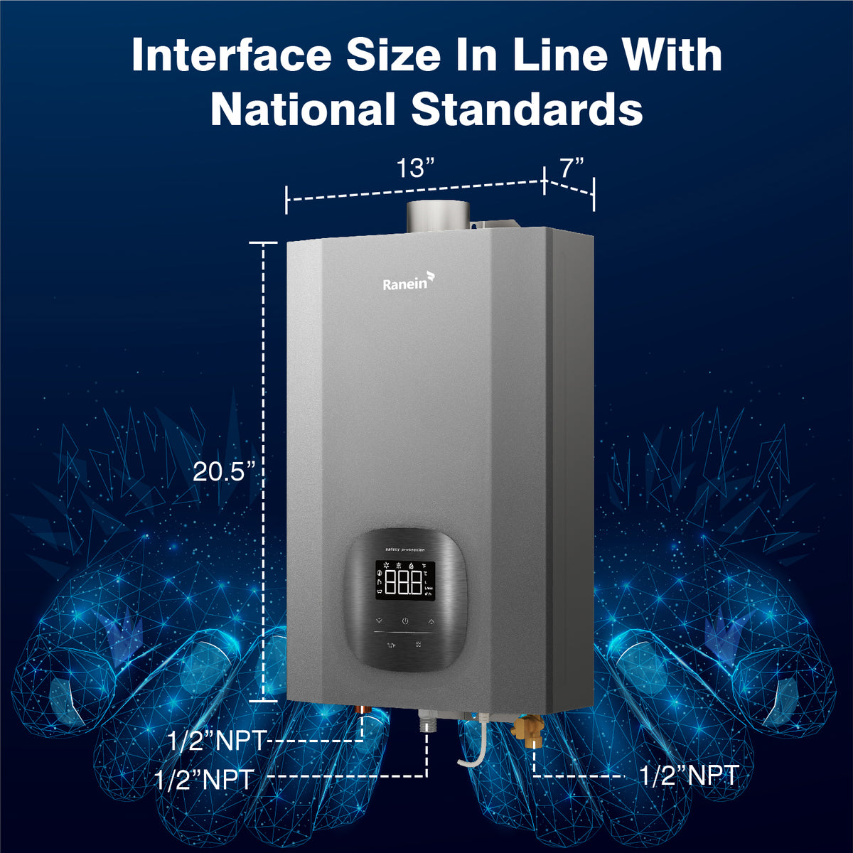 Gas Tankless Water Heater Indoor 4.3GPM 100,000BTU