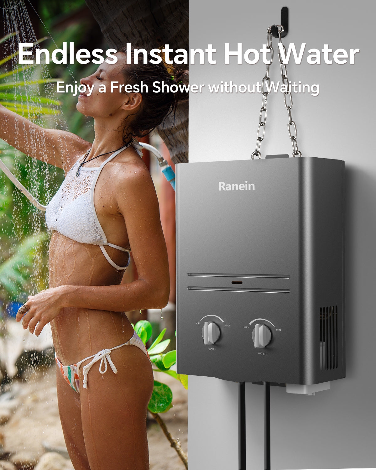 Portable Water Heater Outdoor Tankless Water Heater 1.58 GPM 6L