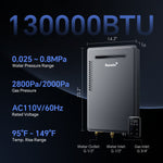 Gas Tankless Water Heater Outdoor Max 5.3GPM 130,000BTU