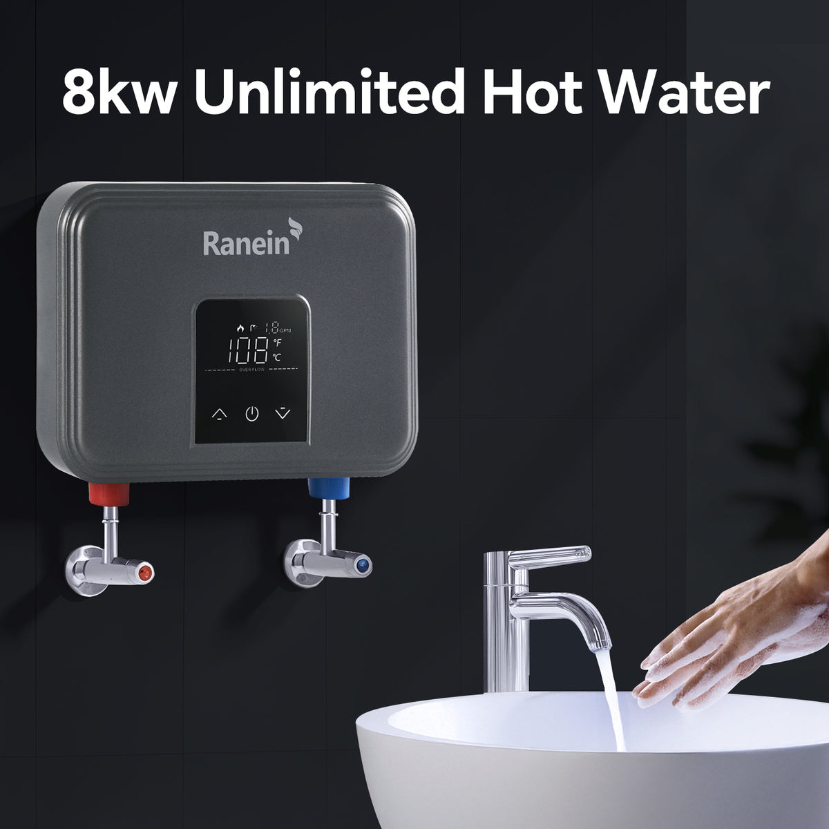 8kW 240V/4.5 kW 120V Electric Tankless Water Heater Ultra