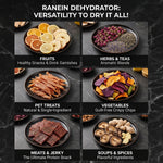 Ranein 6-Tray Food Dehydrator, Precise Temp & 360° Airflow