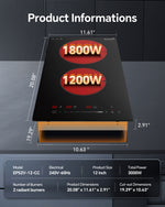 Electric Cooktop 12 inch/ 30 inch 240V Ceramic Panel