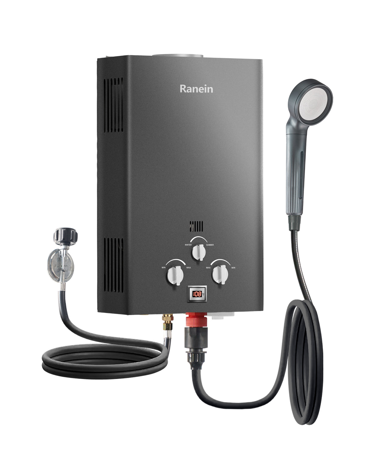 8L/12L/18L Tankless Water Heater, Propane Gas, Outdoor Up to 2.11 GPM, 48,000 BTU