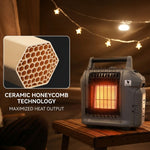 Ranein Portable Propane Heater, Fast Ceramic Heat, Safe for Indoor Outdoor
