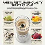 Ranein Premium 5-in-1 Frozen Dessert Maker (5 Preset Modes) Homemade Machine for Ice Cream, Sorbet, Slushie, Milkshakes, 1000ml Capacity - Quick & Healthy Treats