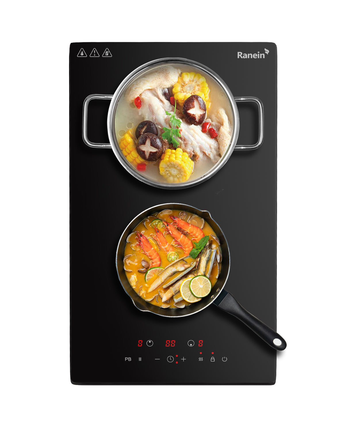 Induction Cooktop with 2 Burners, 12 inch 1800W 120V