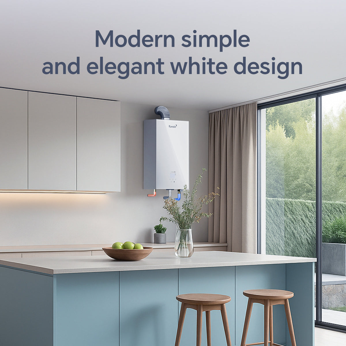 78500 BTU Tankless Water Heater Propane Natural Gas Glass Panel Up to 3.17 GPM Indoor