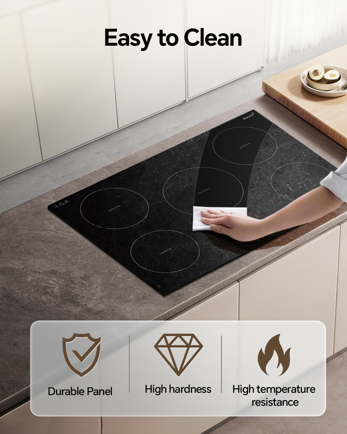 Induction Cooktop with 5 Burners, 30 inch 9200W 240V