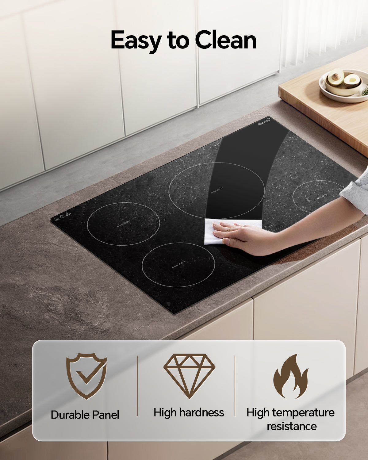 Induction Cooktop with 4 Burners, 30 inch 7800W 240V